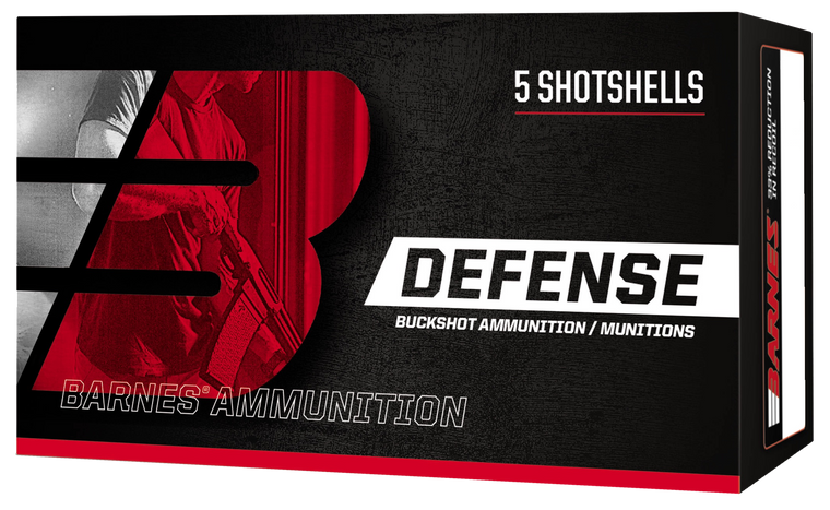 Barnes Defense Ammunition 20 ga 2-3/4" #3 Buckshot 17 Pellets Box of 5