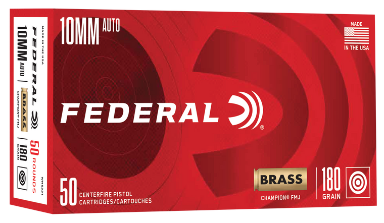 Federal Champion Ammunition 10mm Auto 180 Grain Full Metal Jacket