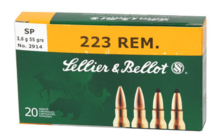 Sellier & Bellot SB223A Rifle Training 223 Remington|5.56 NATO 55 GR FMJ 20 Bx| 50 Cs