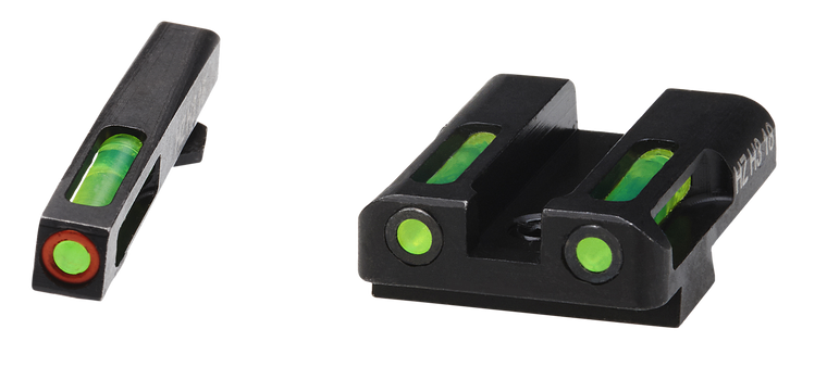 HIVIZ LiteWave H3 Night Sight Set Glock Standard Frame 3-Dot Tritium Green Litepipe with Orange Front Ring