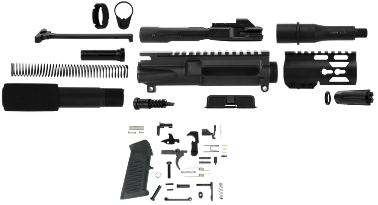 TacFire SSPK9MMLPK4K AR Build Kit 9mm Luger Pistol Black 