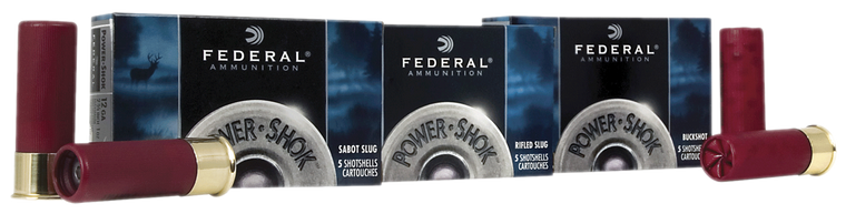 Federal Power-Shok Ammunition 10 Gauge 3-1/2" 1-3/4 oz Rifle Slug Box of 5