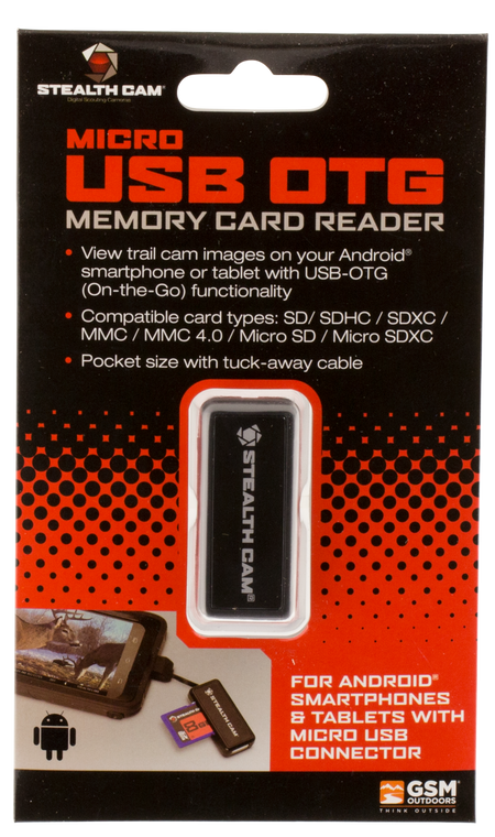 Stealth Cam STCSDCRAND Memory Card ReaderView Photos/Videos Black Compatible w/ Android