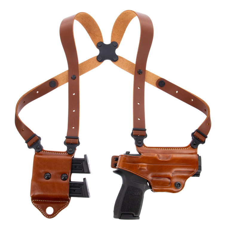 Galco MCII250 Miami Classic II Shoulder System Size Fits Chest Up To 56" Tan Leather Harness Fits Sig P229 Fits Sig P226 Fits Sig P228 Right Hand