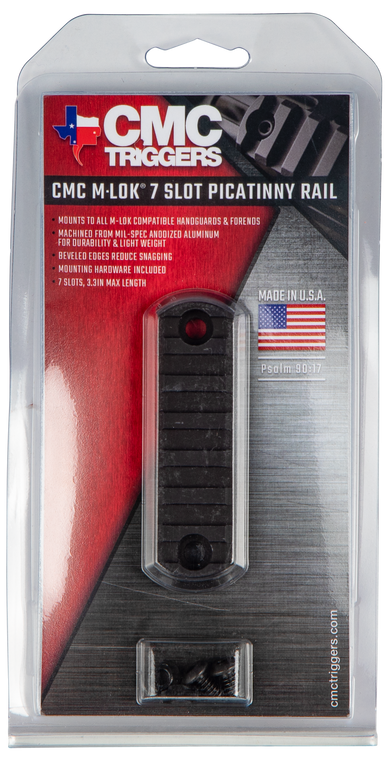 CMC Triggers 81723 Picatinny RailAR Platform 2.50" 0.40" Mount Height 7 Slot Matte Black M-LOK Aluminum