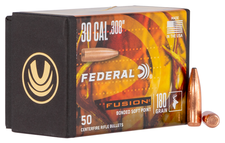 Federal FB308F4 Fusion Component Fusion 30 Cal .308 180 gr Fusion Soft Point 50 Per Box
