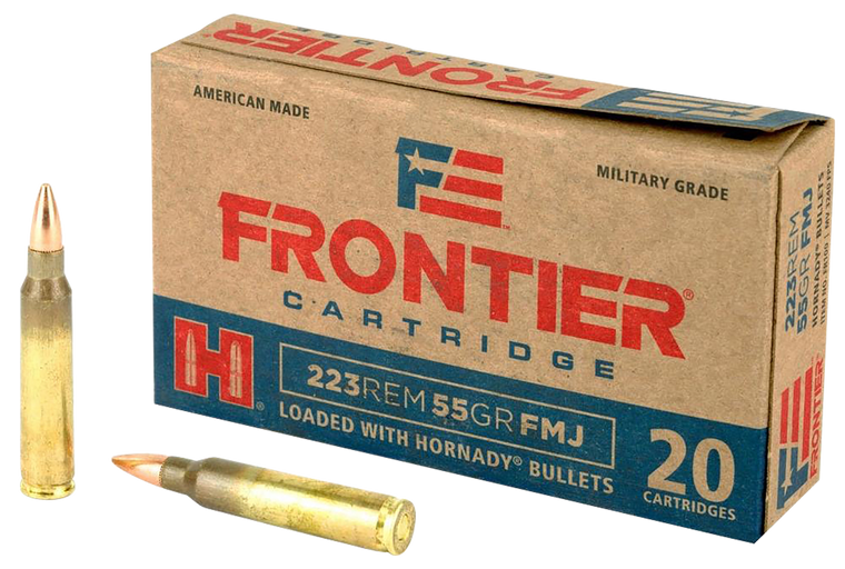 Frontier Cartridge Military Grade Ammunition 223 Remington 55 Grain Hornady Full Metal Jacket Boat Tail