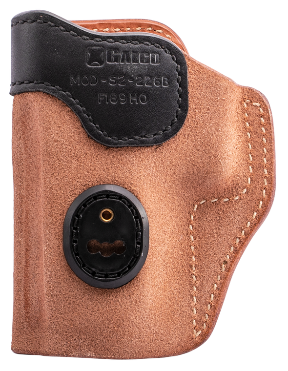 Galco S2226B Scout 3.0IWB Natural/Black Leather UniClip/Stealth Clip Fits Glock 19 Gen1-5/19X/23 Gen2-5 Ambidextrous