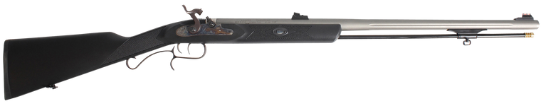 Traditions R391050 ShedHorn50 Cal Musket 26" Fluted, Stainless Barrel/Rec, Black Synthetic Stock, Williams Fiber Optic Sights, Accelerator Breech Plug