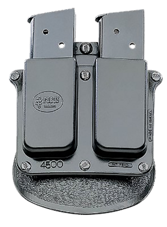 Fobus Paddle Double Magazine Pouch Single-Stack 9mm Luger or 45 ACP Polymer Black