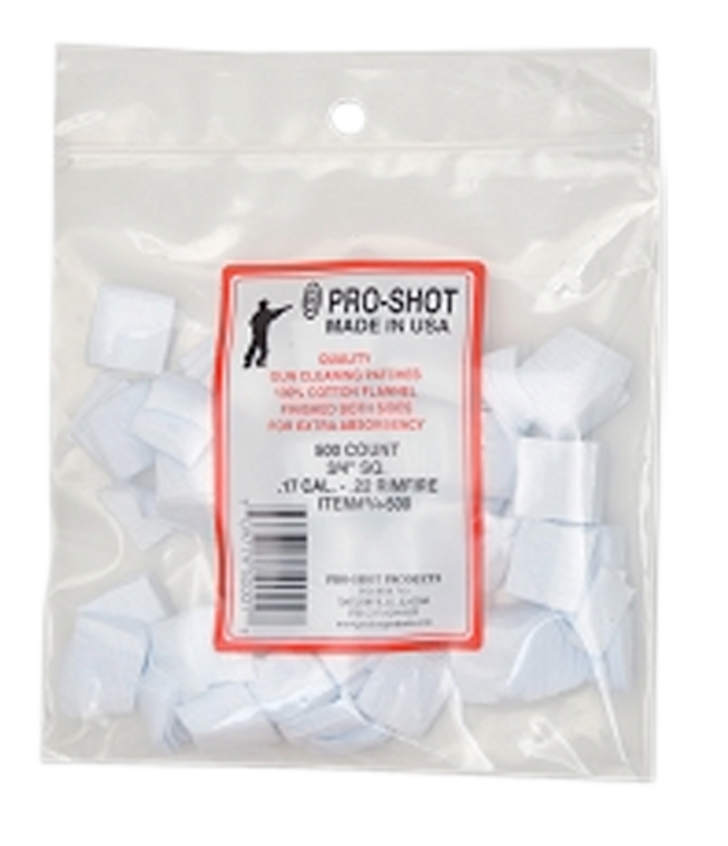 Pro-Shot 34500 Cleaning Patches22/17/177 Cal Air/Rimfire Rifle 0.75" Cotton Flannel 500 Per Pkg