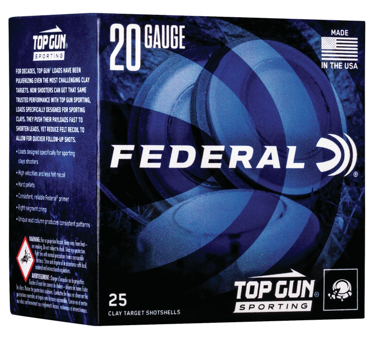 Federal TGS2248 Top Gun Sporting 20 Gauge 2.75" 7/8 oz 1250 fps 8 Shot 25ea 