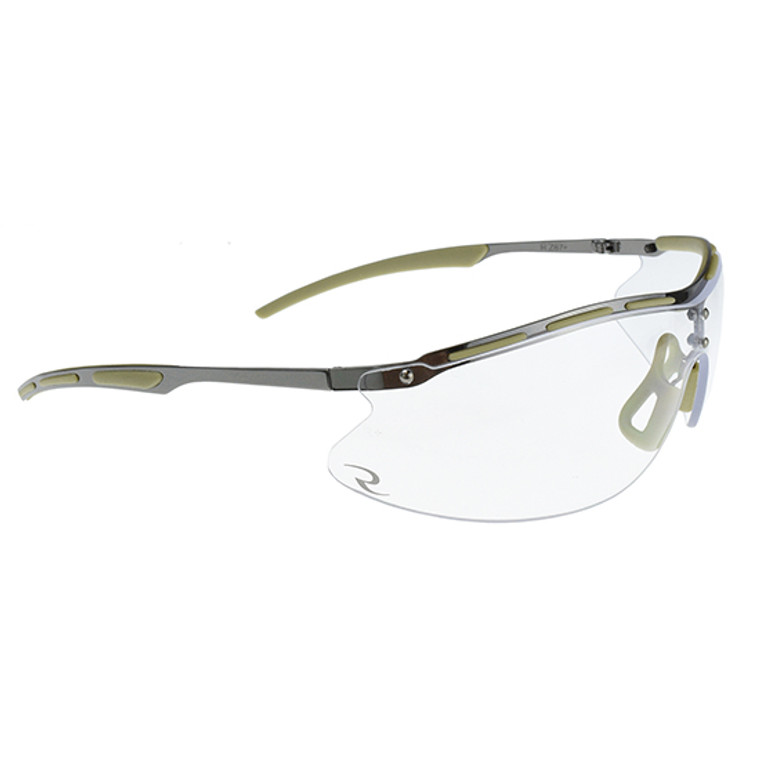 Radians Bravo Protective Eyeware Clear Lens, Silver Metal Frame