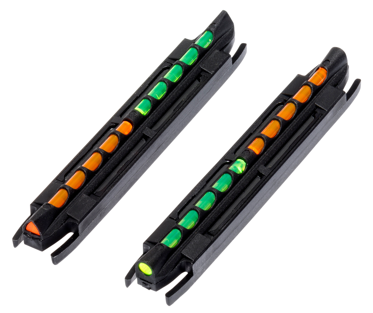 HIVIZ Two-In-One Magnetic Base Front Sight Shotgun with .218" to .328" Vent Rib Fiber Optic Red/Green, Round/Triangular Reversible Combo 2PK