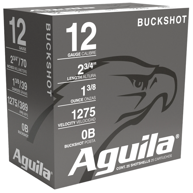 Aguila 1C1200BA Buckshot High Velocity 12 Gauge 2.75" 1 oz 0 Buck Shot 25 Per Box/ 10 Cs