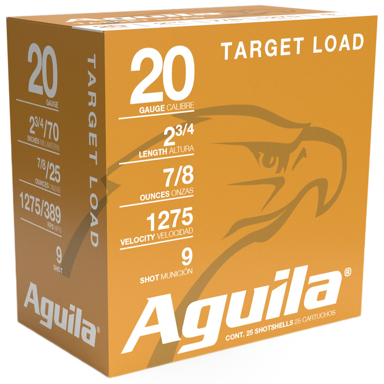 Aguila 1CHB2039 Target Load Competition 20 Gauge 2.75" 7/8 oz 9 Shot 25 Per Box/ 10 Cs