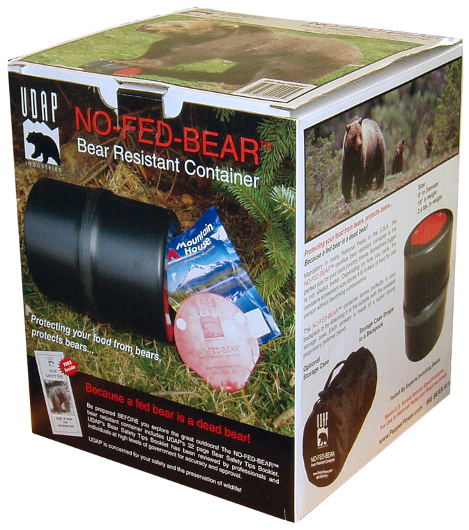 UDAP BRC No-Fed-Bear Food Container Black Polymer