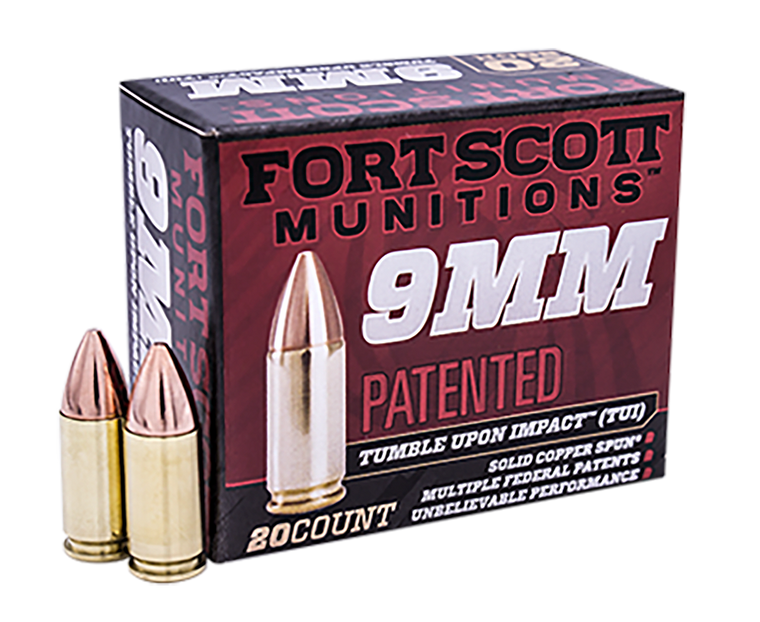 Fort Scott Munitions 9MM115SCVTPD Tumble Upon Impact (TUI) Self Defense 9mm Luger 115 gr Solid Copper Spun (SCS) 20rd Bx