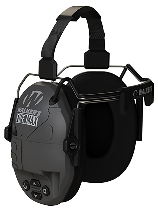 Walker's FireMax Behind the Neck Electronic Earmuffs with Rechargeable Battery (NRR 23dB) Black