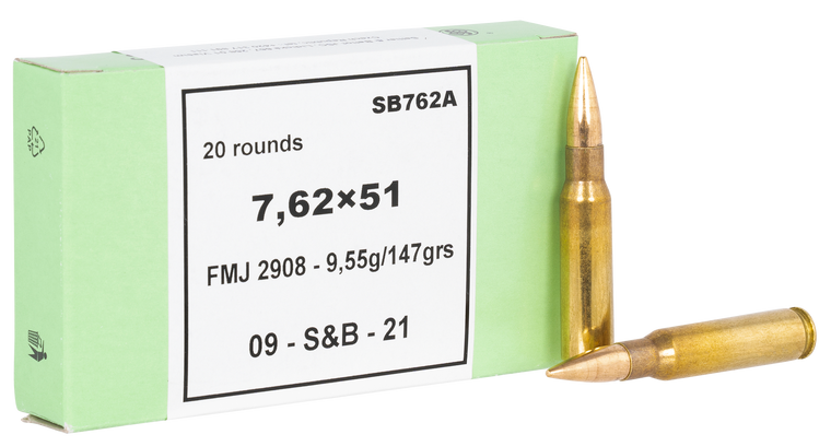 Sellier & Bellot Ammunition 7.62x51mm NATO 147 Grain Full Metal Jacket