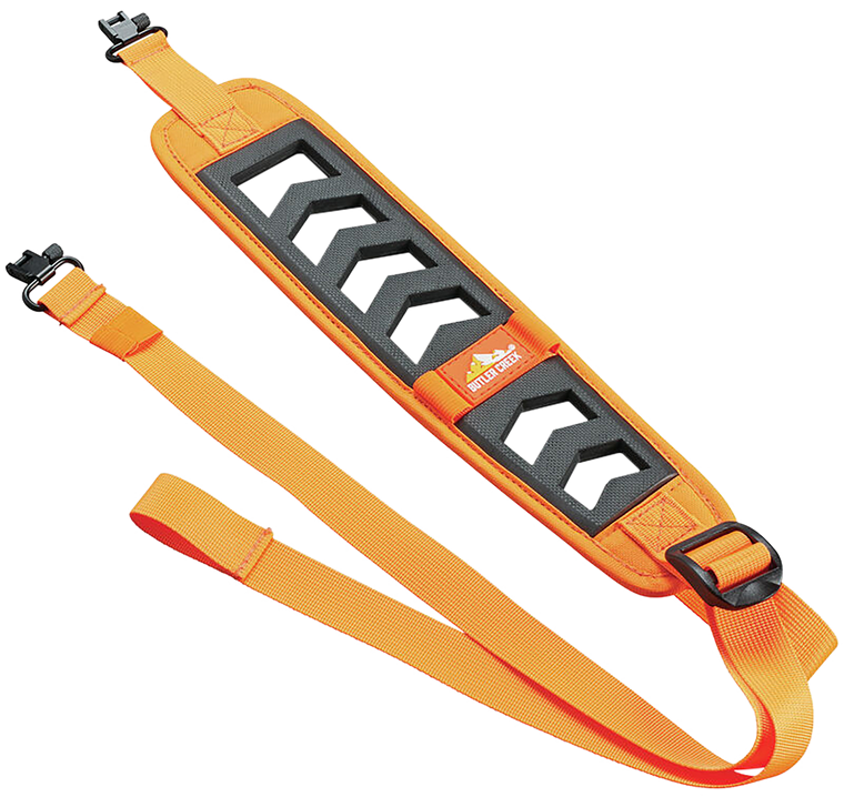 Butler Creek 190036 Featherlight Sling made of Blaze Orange Foam with 22"-36" OAL, 3" W, Adjustable Design, 2 Cartridge Loops & Swivels for Rifles