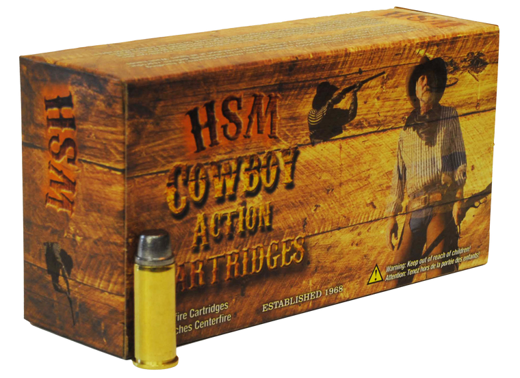 HSM Cowboy Action Ammunition 357 Magnum 158 Grain Hard Cast Lead Semi-Wadcutter Box of 50