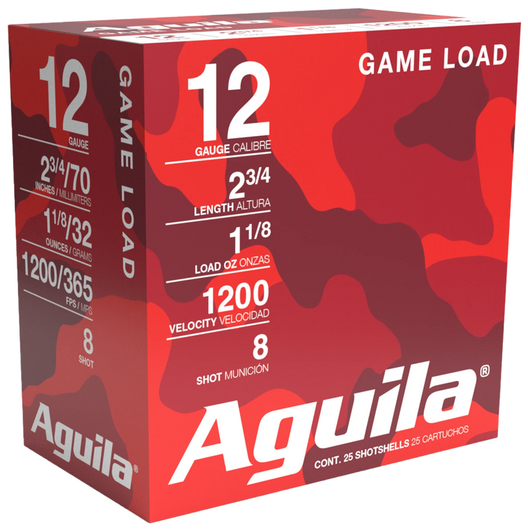 Aguila 1CHB1218 Birdshot Standard Velocity 12 Gauge 2.75" 1 1/8 oz 8 Shot 25 Per Box/ 10 Cs