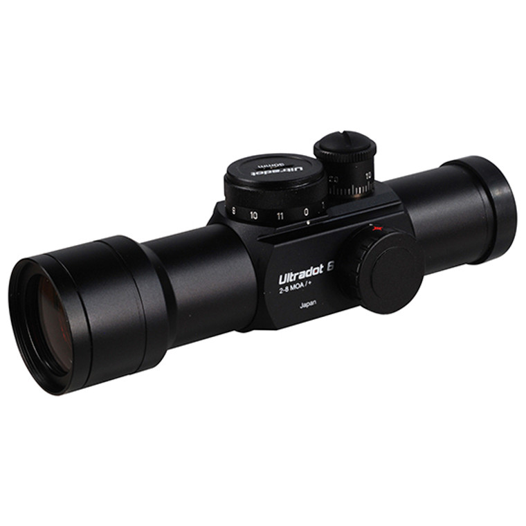 Ultradot 6, Black, 30mm Red Dot Gun Sight Matte Black, Four Dot Sizes & Two Reticles Built-In