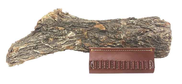 Hunter Company 0522 Cartridge Belt SlideChestnut Tan Leather 22 Cal Capacity 12rd Belt Slide Mount 2" Belt