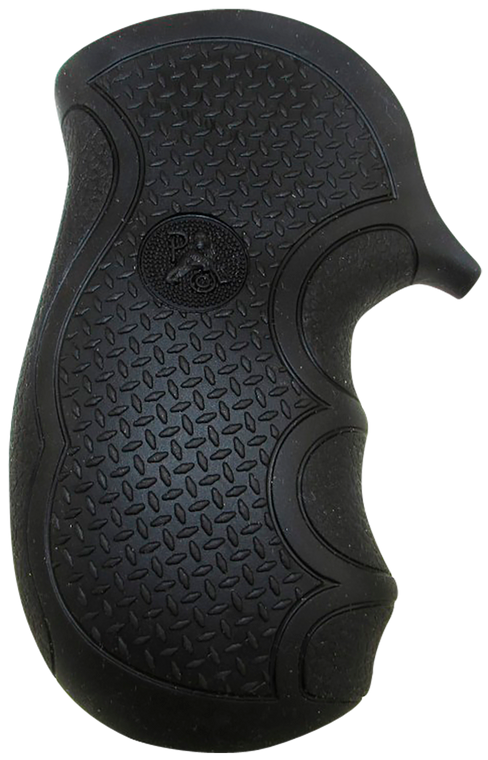 Pachmayr 02483 Diamond Pro Grip Diamond Checkering Black Rubber with Finger Grooves for Ruger SP101