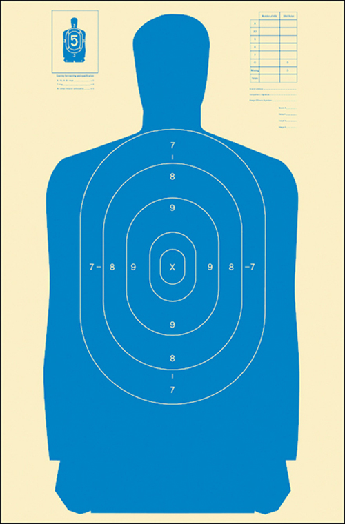 Action Target B27SBLUE100 Qualification Standard Silhouette Paper Hanging 24" x 45" Blue/White 100 Per Box
