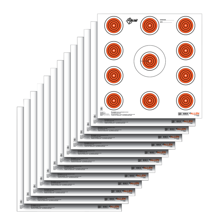 EZ-Aim 15245 Paper Targets Indoor SPOT Paper Hanging 12" x 12" Orange/White 13 Per Pkg
