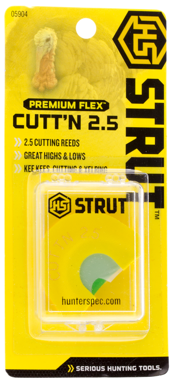 HS Strut 05904 Cuttn 2.5Diaphragm Call Double Reed Attracts Turkeys Yellow