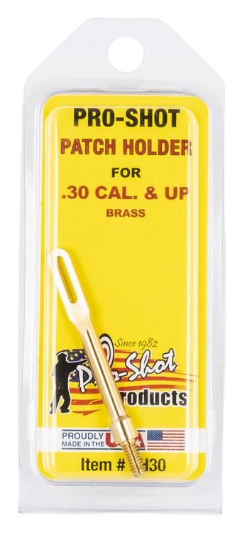 Pro-Shot Slotted Tip Patch Holder 30 Caliber and Up 8 x 32 Male Thread Brass