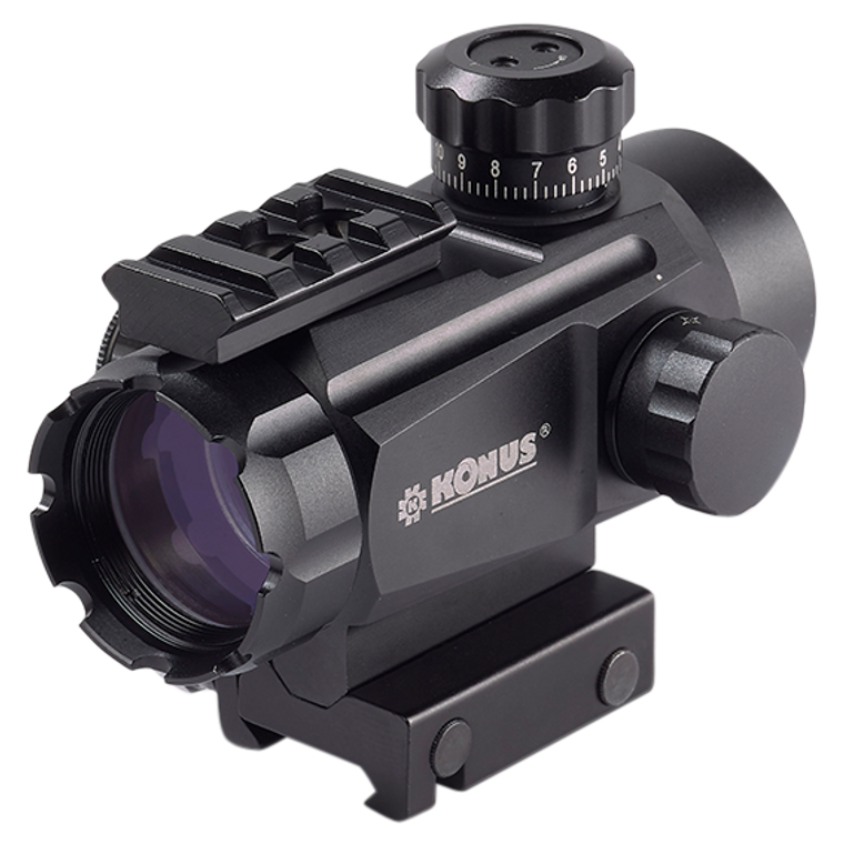 Konus Konussight Tactical Red Dot 1x 40mm Illuminated Multi-Reticle Red/Green Dot Matte Black
