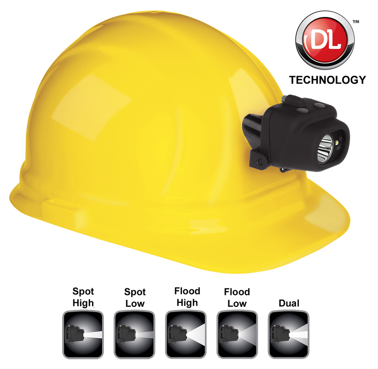 Nightstick NSP4608BC NSP-4608BC w/Hard Hat Clip & Mount 140/180/220 Lumens White Cree LED Bulb Black 158 Meters Distance