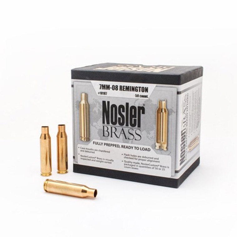 Nosler Custom Brass 7mm-08 Remington Box of 50