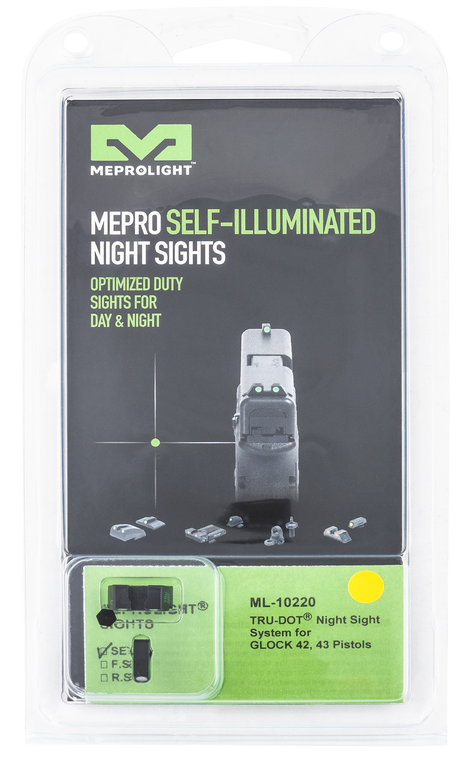 Meprolight USA 102203201 Tru-DotBlack | Green Tritium Front Sight Yellow Tritium Rear Sight Set