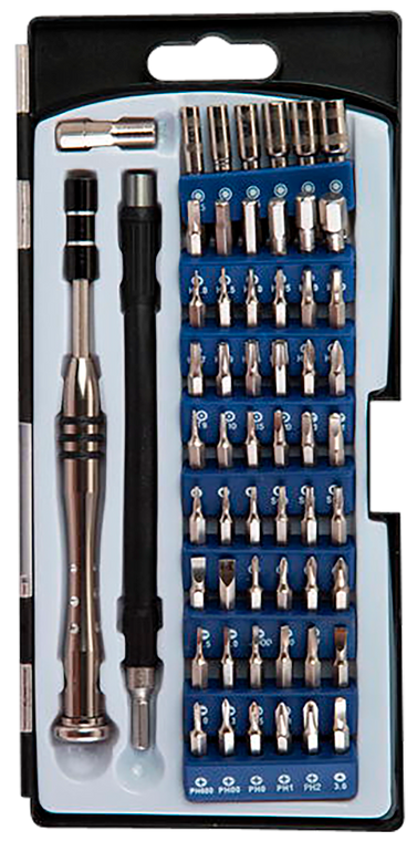 Wheeler 564018 Precision Micro Screwdriver Set Chrome Plated Steel Extendable Handle 58 Pieces