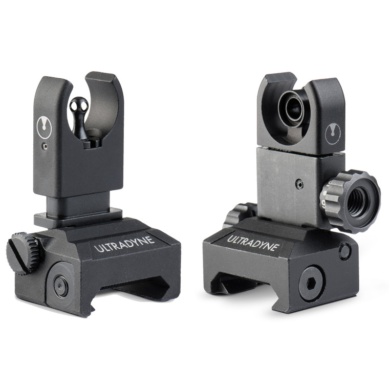 Ultradyne C4 Flip-Up Front and Rear Sight Set AR-15 Aluminum Black