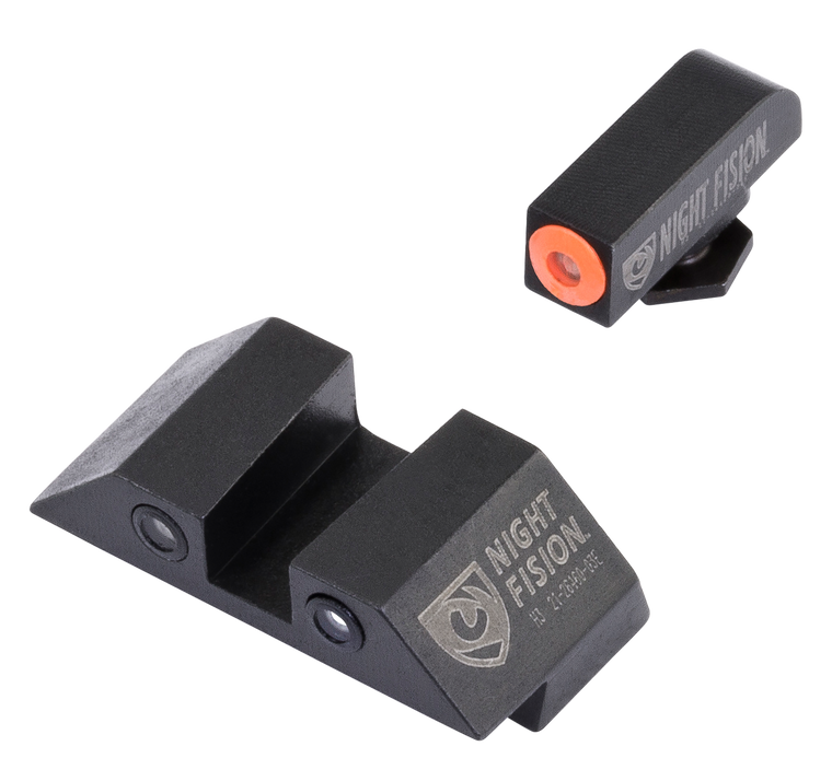 Night Fision GLK003003OGZ Tritium Night Sights For GlockBlack | Green Tritium Orange Ring Front Sight Green Tritium Black Ring Rear Sight