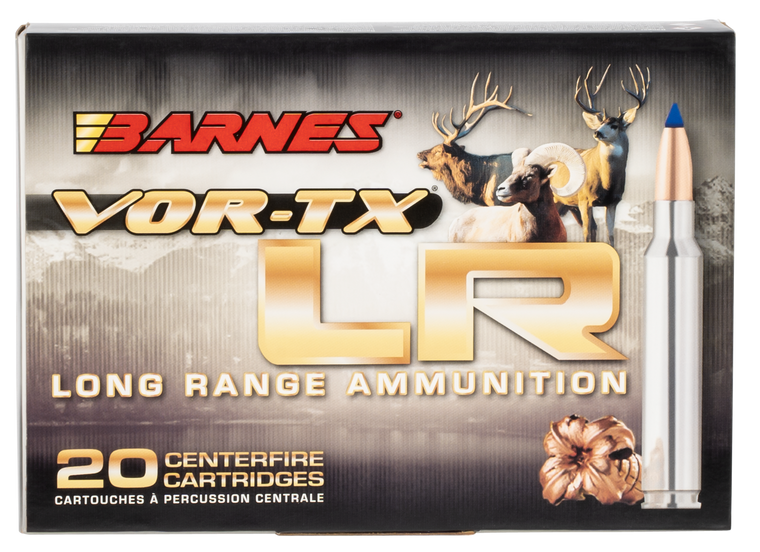 Barnes VOR-TX Long Range Ammunition 338 Remington Ultra Magnum 250 Grain LRX Polymer Tipped Boat Tail Lead-Free 20RD