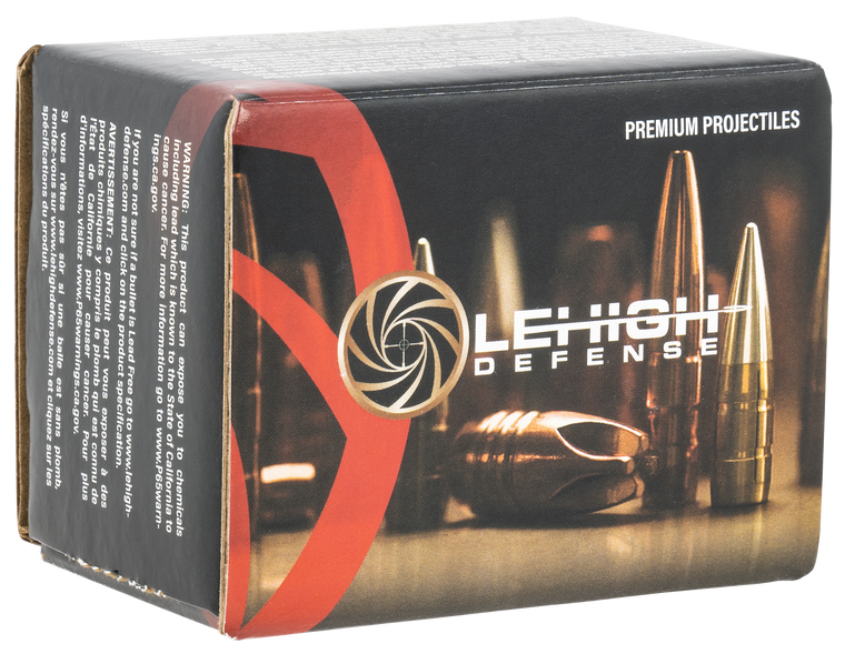 Lehigh Defense Controlled Chaos Bullets 30 Caliber (308 Diameter) 152 Grain Fracturing Copper Hollow Point Boat Tail Lead-Free