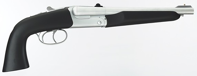 Taylors & Company 210248 Howdah Alaskan 45 Colt (LC)/410 10.25" 2rd Shot Matte Chrome Frame Matte Chrome Round Barrel Black SoftTouch Coated Rubber Grip