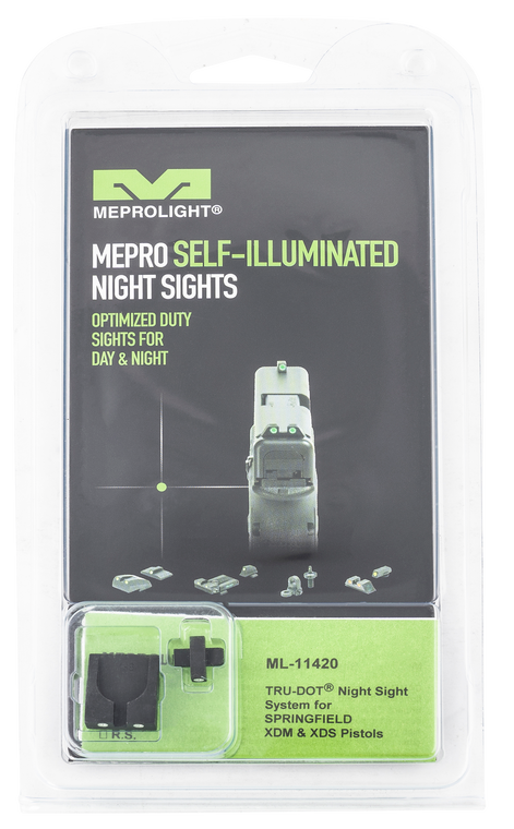 Meprolight USA 114203101 Tru-DotBlack | Green Tritium Front Sight Green Tritium Rear Sight Set