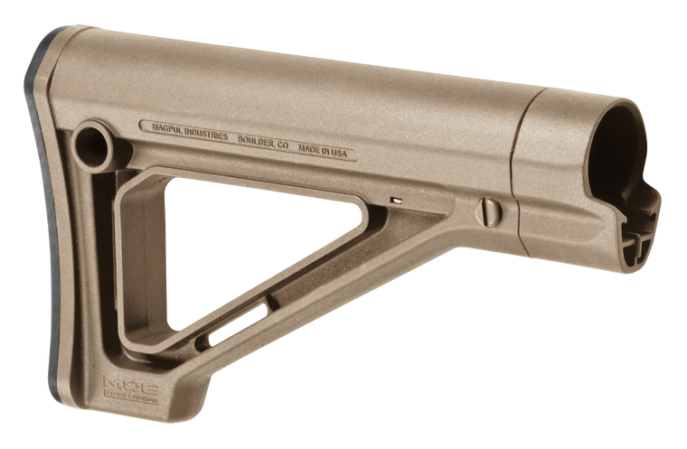 Magpul MAG480-FDE MOE Carbine Stock Fixed Flat Dark Earth Synthetic for AR-15, M16, M4 with Mil-Spec Tubes (Tube Not Included)