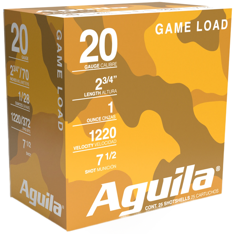 Aguila 1CHB2007 Birdshot High Velocity 20 Gauge 2.75" 1 oz 7.5 Shot 25 Per Box/ 10 Cs