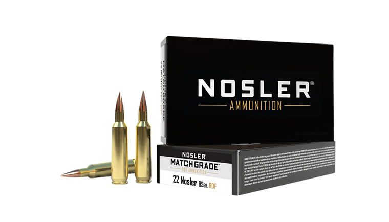 Nosler Match Grade Ammunition 22 Nosler 85 Grain RDF Hollow Point Boat Tail 20RD