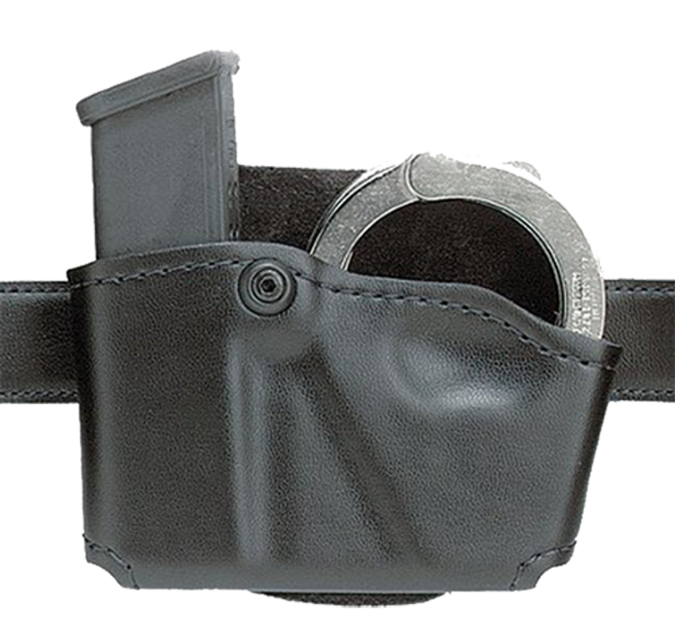 Safariland 5738321 Cuff/Magazine Pouch Compatible w/Beretta 8045F Belt Clip Mount Black Leather