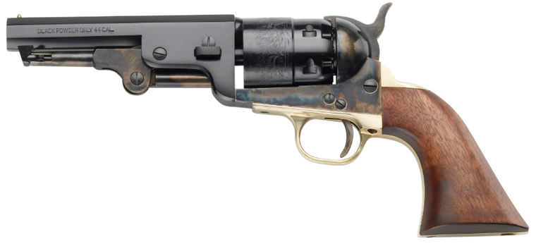 Pietta PF51CH44512 1851 Navy Yank Sheriff 44 Cal 6 Shot 4.88" Blued Octagonal Steel Barrel & Cylinder, Color Case Hardened Frame, Walnut Grip